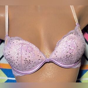 Sexy little things Lace Embellished Bra in Light Pink